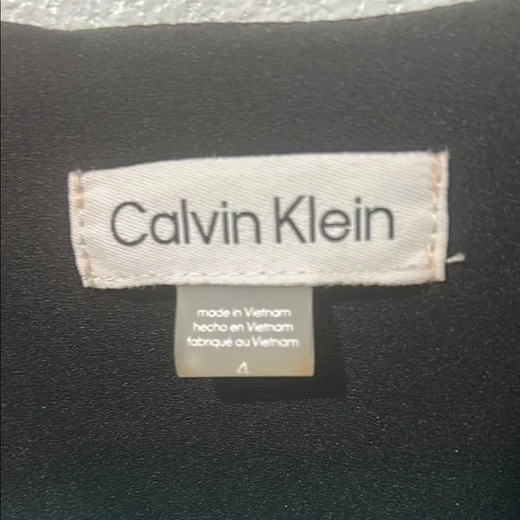 Calvin Klein Black Asymmetrical Faux Wrap Cocktail Dress - Picture 3 of 4